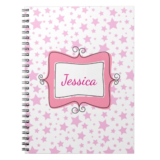 ピンク星のドードルフレーム ノートブック (正面)