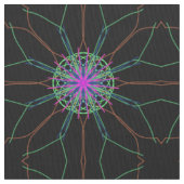ピンク星ブラック背景アート生地 ファブリック (クローズアップ)