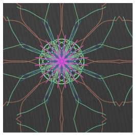 ピンク星ブラック背景アート生地 ファブリック