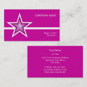 ピンク星ホワイトラインの名刺テンプレート(ピンク) 名刺 (正面/裏面)