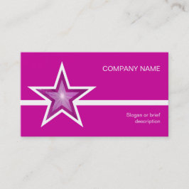 ピンク星ホワイトラインの名刺テンプレート（ピンク） 名刺