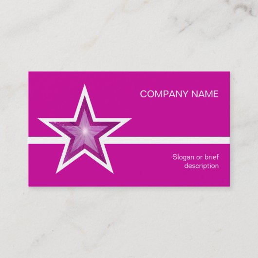 ピンク星ホワイトラインの名刺テンプレート(ピンク) 名刺 (正面)