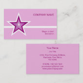 ピンク星ホワイトラインの名刺ピンク淡い色の色 名刺 (正面/裏面)