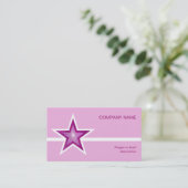 ピンク星ホワイトラインの名刺ピンク淡い色の色 名刺 (スタンド正面)