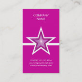 ピンク星ホワイトラインの名刺ピンク（縦） 名刺 (裏面)