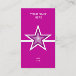 ピンク星ホワイトラインの名刺ピンク（縦） 名刺