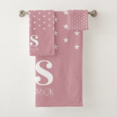 ピンク星モノグラム バスタオルセット (インサイチュ)