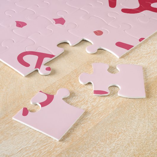 ピンク星占い〔占星術の〕十二宮図記号 ジグソーパズル (側面)