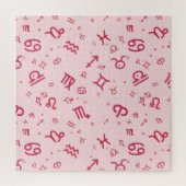 ピンク星占い〔占星術の〕十二宮図記号 ジグソーパズル (縦)