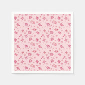 ピンク星占い〔占星術の〕十二宮図記号 スタンダードカクテルナプキン (正面)