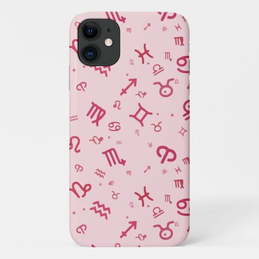 ピンク星占い〔占星術の〕十二宮図記号 Case-Mate iPhoneケース (裏面)