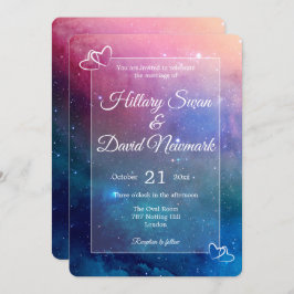 ピンク星雲の後で幸せ結婚に 招待状