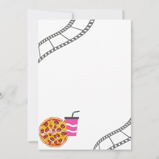 ピンク映画の夜の誕生日パーティー招待映画 招待状 (裏面)