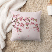 ピンク春さくらんぼの花 クッション (ブランケット)