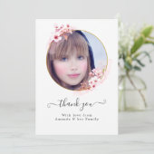 ピンク春さくらんぼブロッサム写真 サンキューカード (スタンド正面)