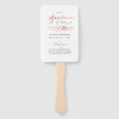 ピンク春さくらんぼブロッサム結婚式 プログラム ハンドファン (正面)