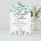 ピンク春の水彩フローラ招待 招待状 (スタンド正面)