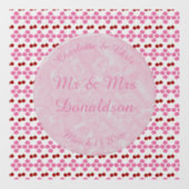 ピンク春の結婚式さくらんぼ花とさくらんぼ ウィンドウサイン (シート)