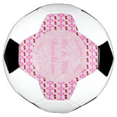 ピンク春の結婚式さくらんぼ花とさくらんぼ サッカーボール (回転)