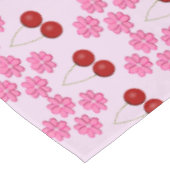 ピンク春の結婚式さくらんぼ花とさくらんぼ テーブルクロス (アングル)