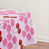 ピンク春の結婚式さくらんぼ花とさくらんぼ テーブルクロス (インサイチュ)