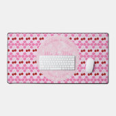 ピンク春の結婚式さくらんぼ花とさくらんぼ デスクマット (キーボード&マウス)