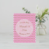 ピンク春の結婚式さくらんぼ花とさくらんぼ 箔シーズンポストカード (立ち正面)