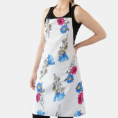 ピンク春の花水彩植物学 エプロン (インサイチュ)