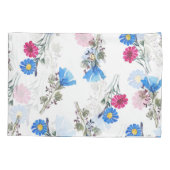 ピンク春の花水彩植物学 枕カバー (裏面)