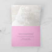 ピンク春の花結婚アートサンキューカード カード (内部)