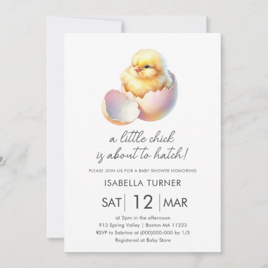 ピンク春シック赤ちゃんシャワー招待状 招待状 (正面)