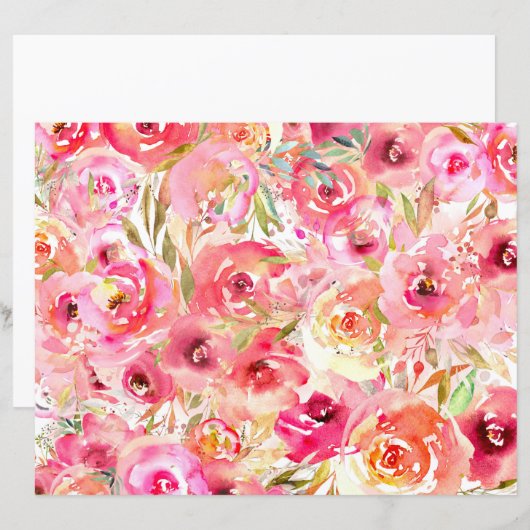 ピンク春スクラップブック紙 (正面/裏面)