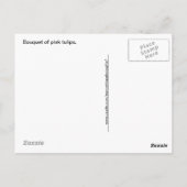 ピンク春チューリップブーケ写真 ポストカード (裏面)