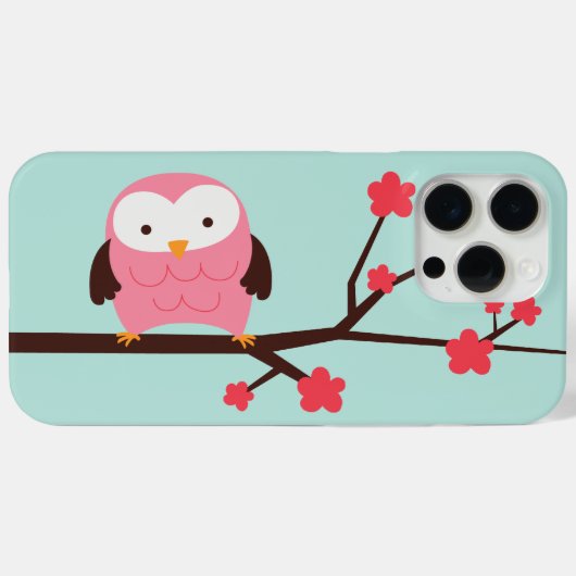 ピンク春フクロウ Case-Mate iPhoneケース (裏面 (横))