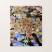 ピンク春フラワーオートンエフェクト ジグソーパズル (縦)