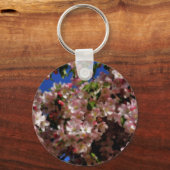 ピンク春フラワーキーチェーン キーホルダー (正面)