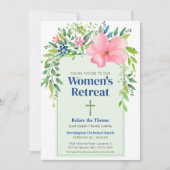 ピンク春フローラウィメンズリトリート招待状 招待状 (正面)