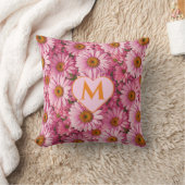 ピンク春フローラピンクデイジーピンクの花 クッション (ブランケット)