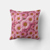 ピンク春フローラピンクデイジーピンクの花 クッション (裏面)