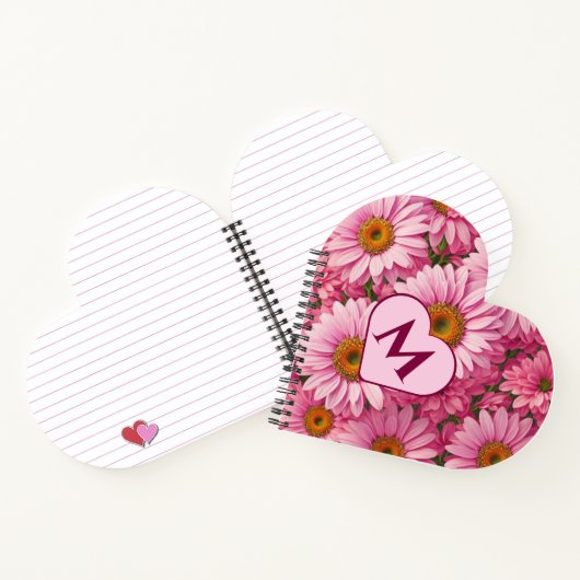 ピンク春フローラピンクデイジーピンクの花 ノートブック (内部)