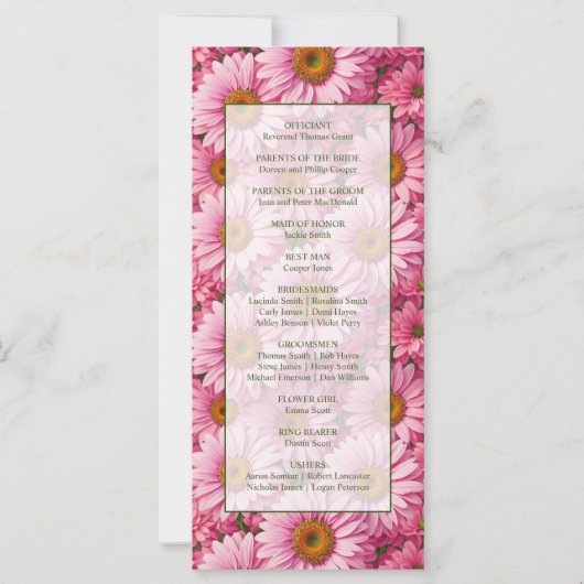 ピンク春フローラピンクデイジーレトロピンク花 (裏面)