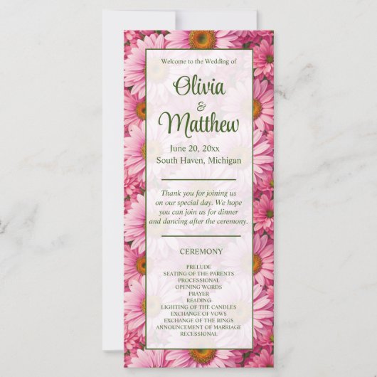 ピンク春フローラピンクデイジーレトロピンク花 (正面)