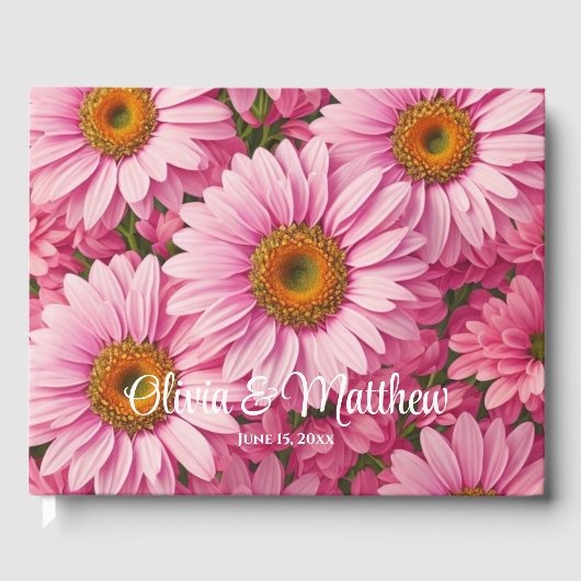 ピンク春フローラピンクデイジーレトロピンク花 ゲストブック (正面)