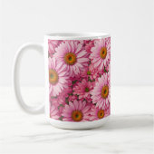 ピンク春フローラピンクデイジーレトロピンク花 コーヒーマグカップ (左)