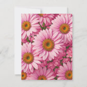 ピンク春フローラピンクデイジーレトロピンク花 サンキューカード (裏面)