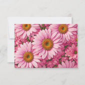 ピンク春フローラピンクデイジーレトロピンク花 セーブザデート (裏面)