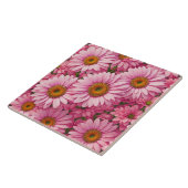 ピンク春フローラピンクデイジーレトロピンク花 タイル (側面)