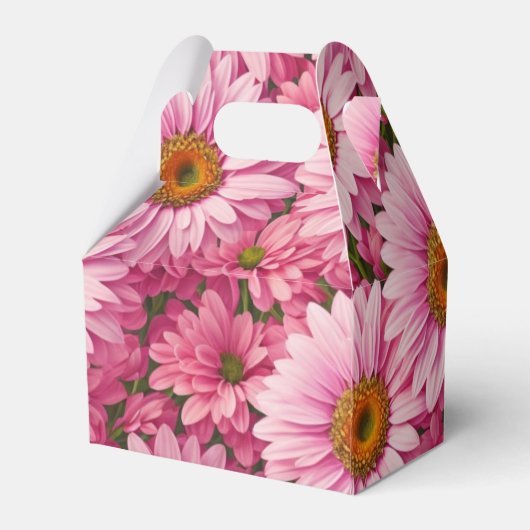 ピンク春フローラピンクデイジーレトロピンク花 フェイバーボックス (裏面サイド)