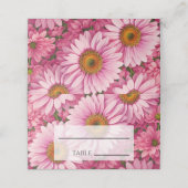 ピンク春フローラピンクデイジーレトロピンク花 プレイスカード (外部開封)