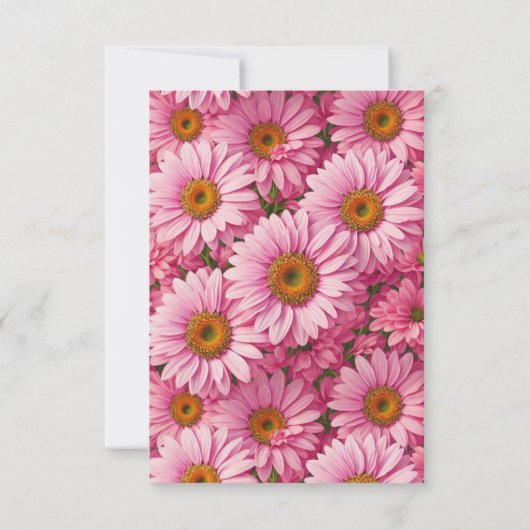 ピンク春フローラピンクデイジーレトロピンク花 出欠カード (裏面)